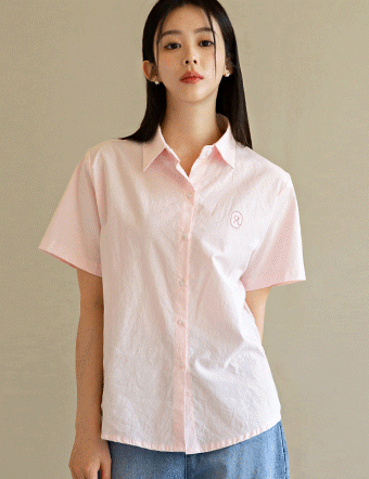 Paper Embroidered Short-sleeve Shirt Korea