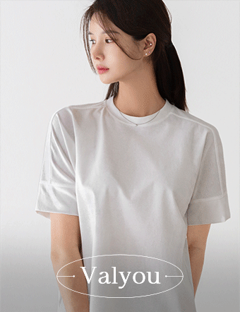 [valyou] Light Simple Incision T-Shirt Korea