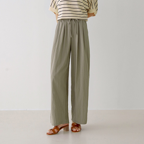 Cool Straight Wide Line Banding Pants