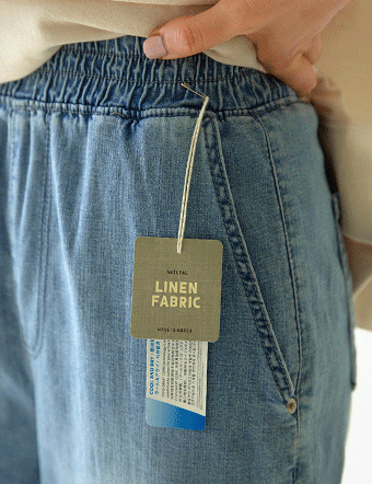 Linen all-banded wide pants Korea