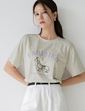 Dog Printed Modal T-Shirts Korea
