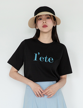 l'ete lettering printed T-shirt Korea