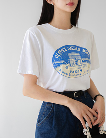 Peria printed short-sleeved T-shirt Korea