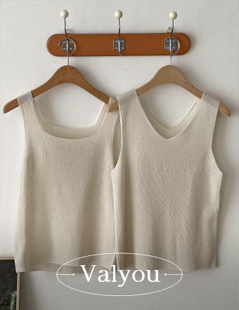 [valyou] Summer cool knit sleeveless (V-neck/square-neck) Korea