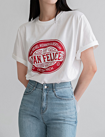 San Felice Silket Washing Short-Sleeved T-Shirt Korea
