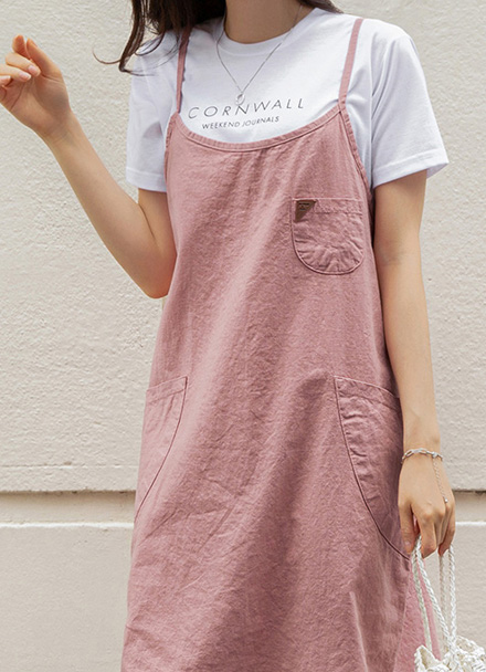 It's linen strap dress Korea