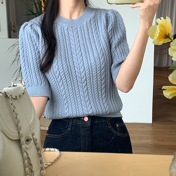 Ein Side Button Twisted Knitwear
