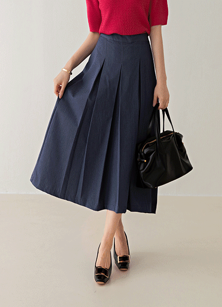 Joy Pleats Back Banding Skirt Korea