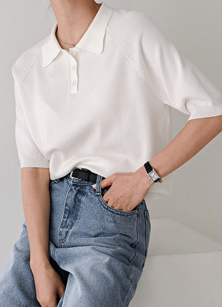 Cash Collar Short-sleeved Knitwear Korea