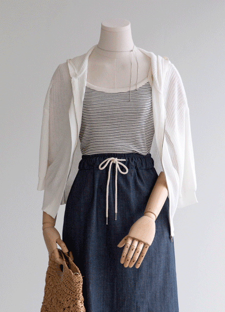 Fancy Zip-Up Hooded Knitwear Korea