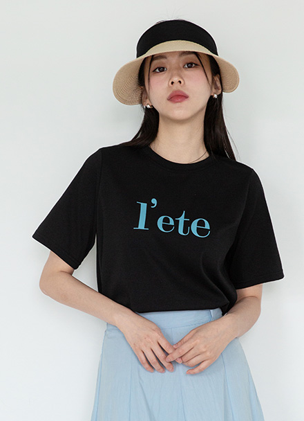 l'ete lettering printed T-shirt Korea