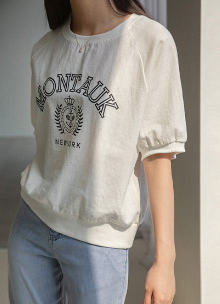 Montauk Linen Short-Sleeved Sweatshirt Korea
