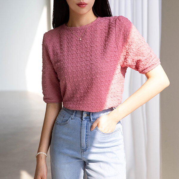 Wrinkle puff sleeve blouse