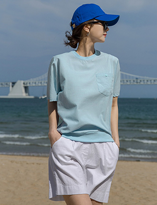 Linen Pocket short-sleeved T-shirt Korea