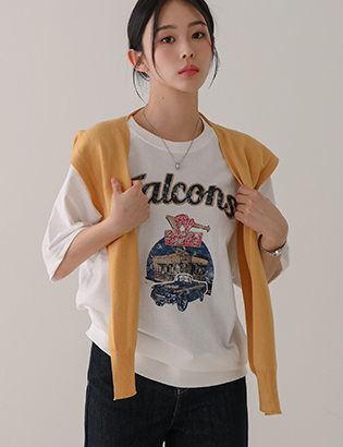 Falcon short-sleeved raglan sweatshirt Korea