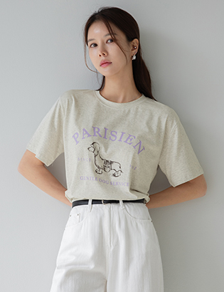 Dog Printed Modal T-Shirts Korea