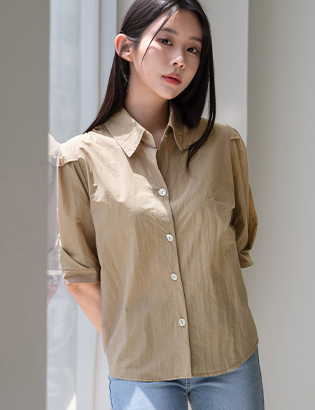 Romance Pintuck Mother-of-pearl Blouse Korea