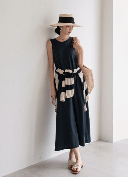 Bag Ribbon Sleeveless shirts Dress Korea