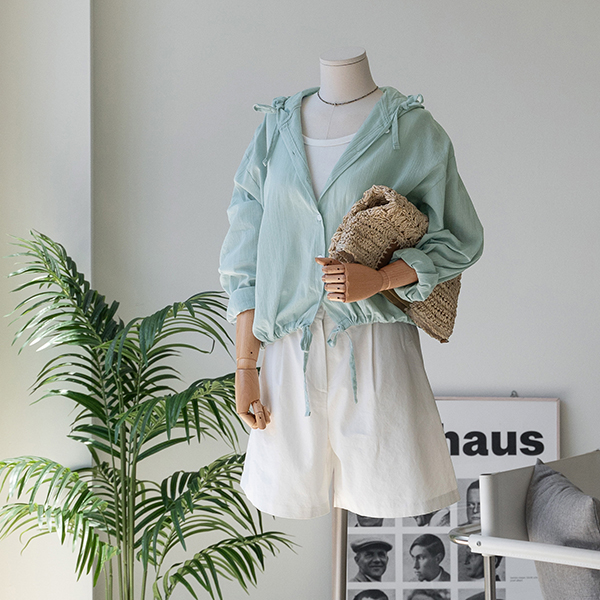Waist String Hood Shirt