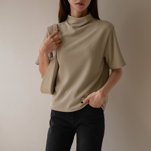 [Special Sale] Simple Corrugated Half-neck Highneck