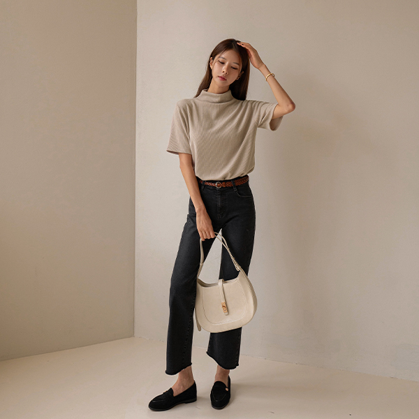 [Special Sale] Simple Corrugated Half-neck Highneck