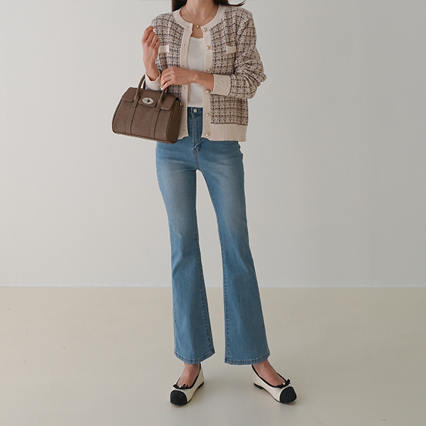 [5,000 cumulative sales][valyou] Blanc Tweed Cardigan