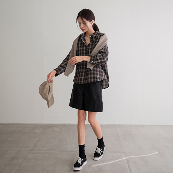 로우 grid Check Shirt