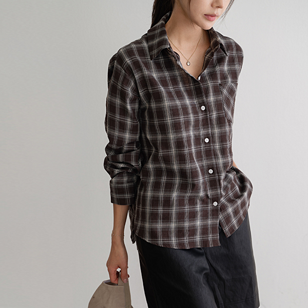 로우 grid Check Shirt