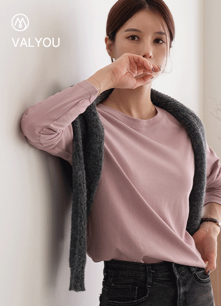 [valyou] Basic Slit Modal T-shirt(Autumn) Korea