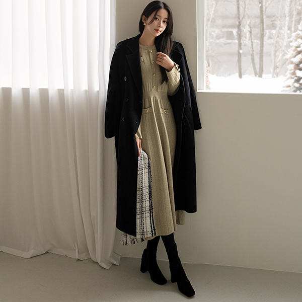 Sanne Golden Knitwear Dress