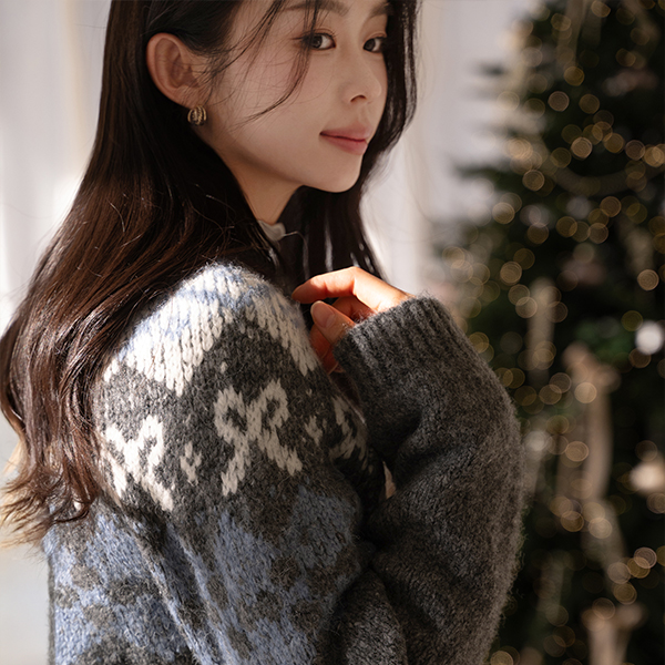 Wool Nordic bowknot Knitwear