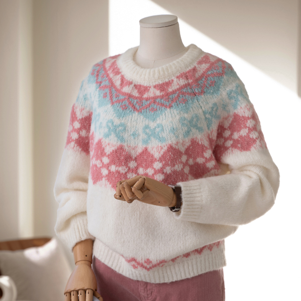 Wool Nordic bowknot Knitwear