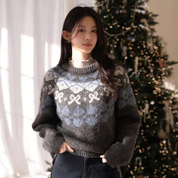 Wool Nordic bowknot Knitwear