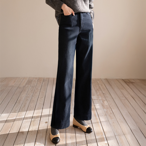 Blue Banding Wide fleece lined Pants