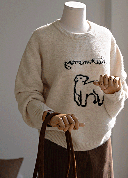 Cozy Wool Lettering Knitwear Korea