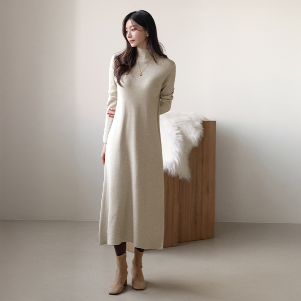Melrose Half Turtleneck Knitwear Dress