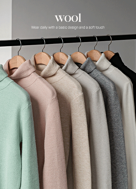 Soft Wool Basic Turtleneck Korea