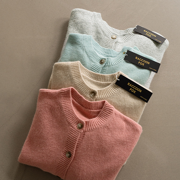 Wool pastel Round Cardigan