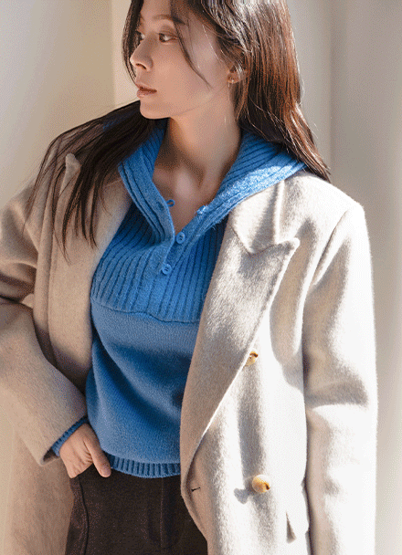 Candy Button Hood Knitwear Korea