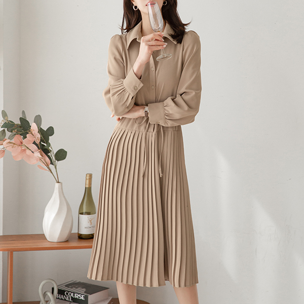 [valyou] bowknot Pleats Dress