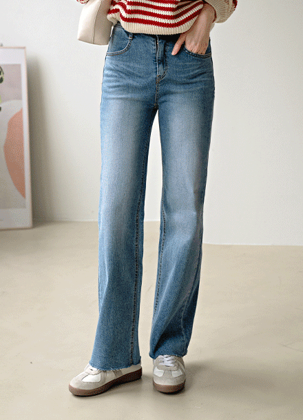 Cutting Straight Wide Banding Pants Korea