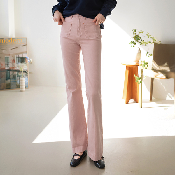 Lola Front Pocket Boot Cut Cotton Pants