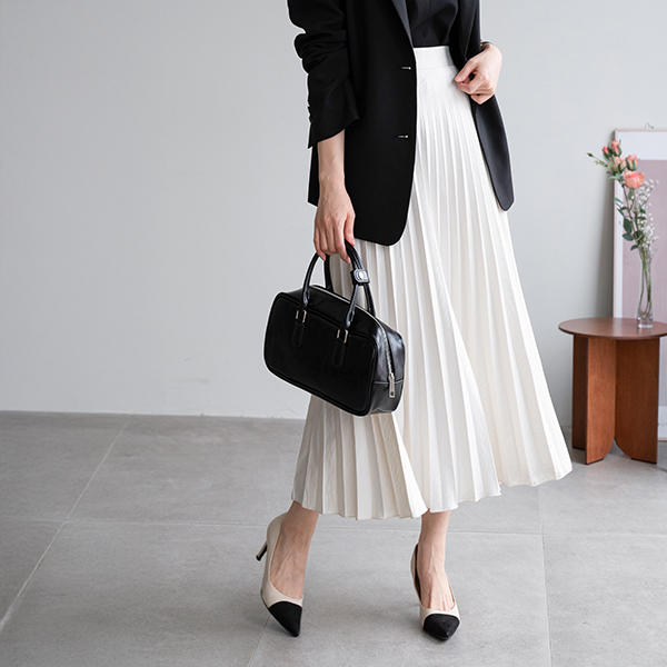 Wooa Satin Pleats Skirt