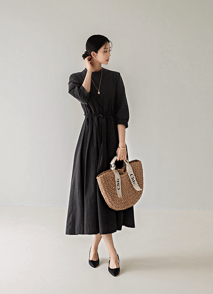 Mona String 3/4 sleeve dress Korea