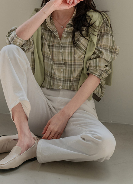 Juno Pocket Check Shirt Korea