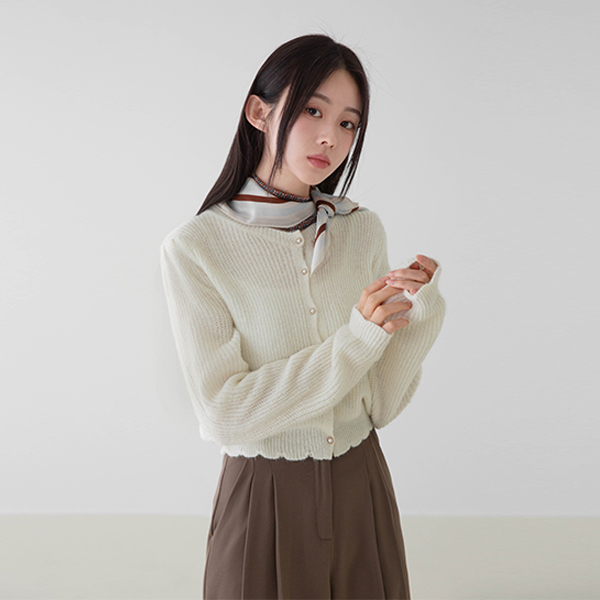 Pearl button mohair cardigan