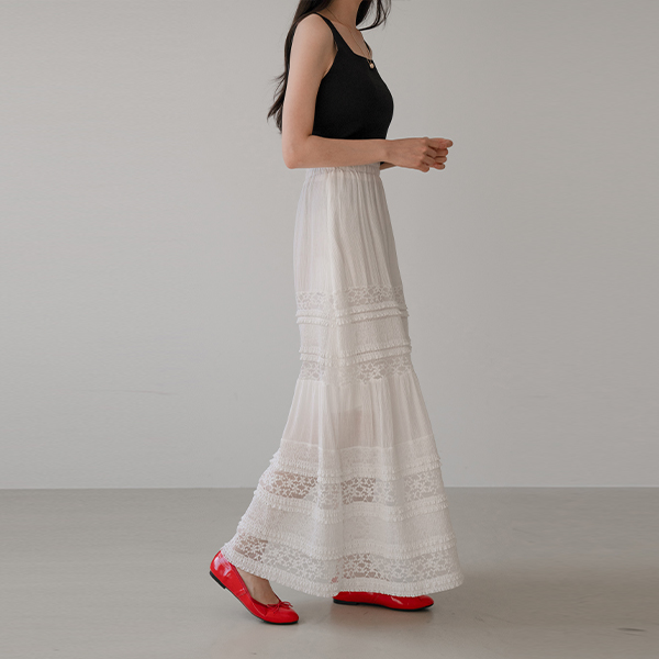 Pure Lace Banding Skirt