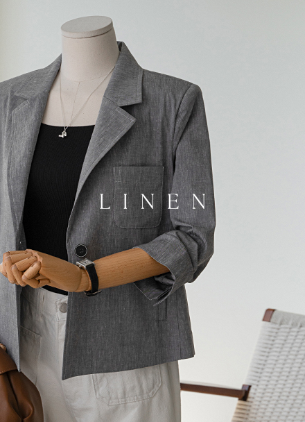 Or Stitch Linen Jacket Korea