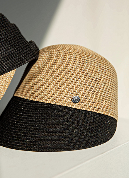 Color Matching Raffia Velcro Ratan Hat Korea
