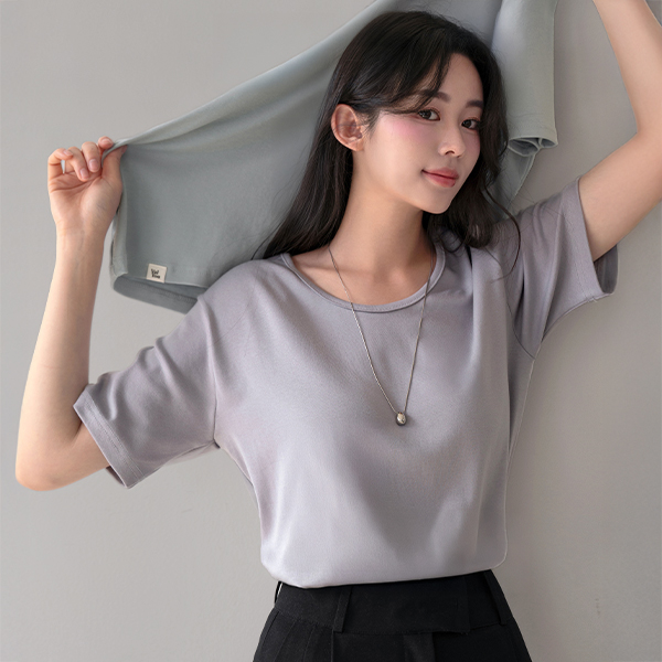 [valyou] Soft Patch Short-sleeve T-shirt